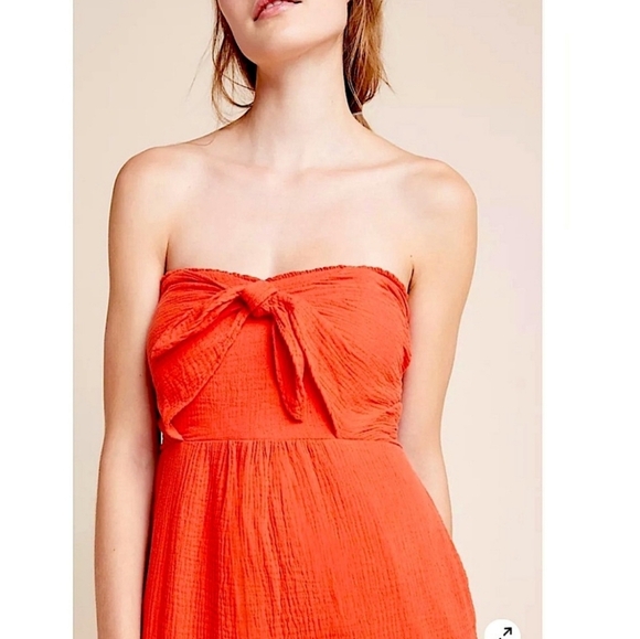 Anthropologie Saterday Sunday Isabel Tie-Front Jumpsuit Size XS Gauze Cotton - Picture 2 of 16